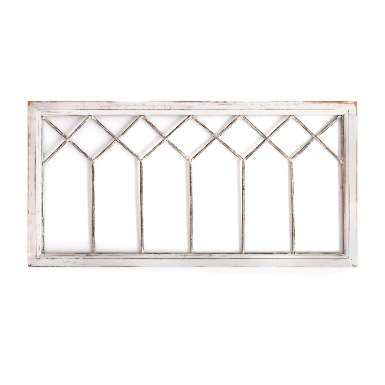 Contemporary Home Living 39.25" White Distressed Window Panel Wall Design